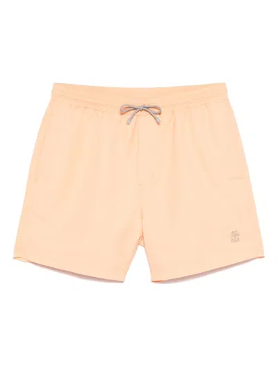 Brunello Cucinelli Shorts Beach Rear Pocket In Orange