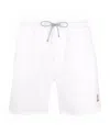 Brunello Cucinelli Straight-leg Long-length Logo-embroidered Swim Shorts In White