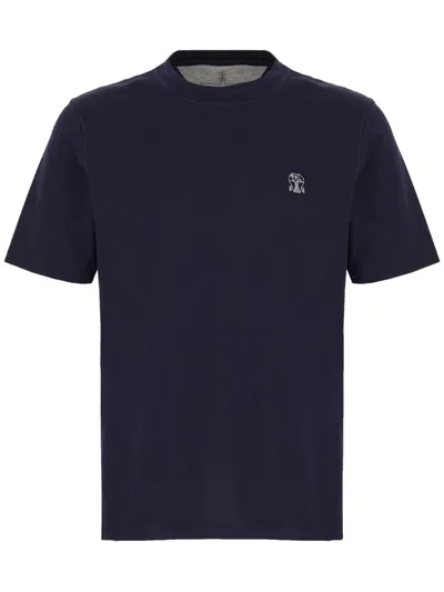 BRUNELLO CUCINELLI LOGO-EMBROIDERED T-SHIRT