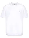 Brunello Cucinelli Cotton Jersey Crew Neck T-shirt With Logo In Weiss