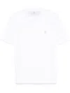 Brunello Cucinelli Men Cotton Jersey Crew-neck T-shirt With Logo And Faux-layering In White