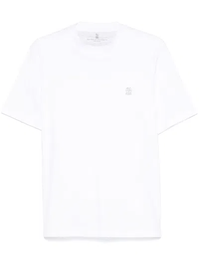 BRUNELLO CUCINELLI LOGO-EMBROIDERED T-SHIRT
