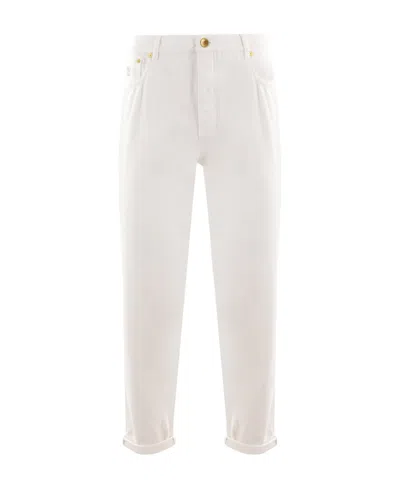 BRUNELLO CUCINELLI BRUNELLO CUCINELLI LOGO-EMBROIDERED TAPERED DENIM JEANS