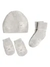 Brunello Cucinelli Logo-embroidered Teddy-bear Beanie-socks Set In Gray