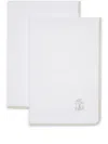 Brunello Cucinelli Logo-embroidered Towel (set Of Two) In White