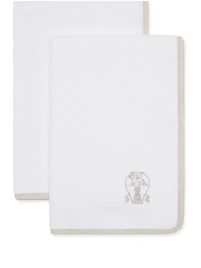 BRUNELLO CUCINELLI LOGO-EMBROIDERED TOWEL (SET OF TWO)