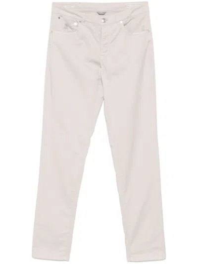 Brunello Cucinelli Hose Mit Logo-stickerei In Nude