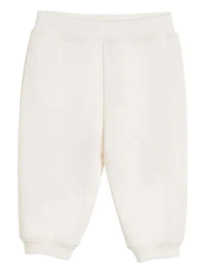 Brunello Cucinelli Babies' Logo-embroidered Trousers In White