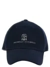 Brunello Cucinelli Men Logo Embroidery Baseball Cap In Black