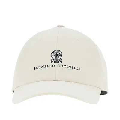 Brunello Cucinelli Logo Embroidery Baseball Cap In White