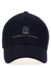 Brunello Cucinelli Men Baseball Cap In Garment-dyed Twisted Cotton Gabardine With Embroidered Logo