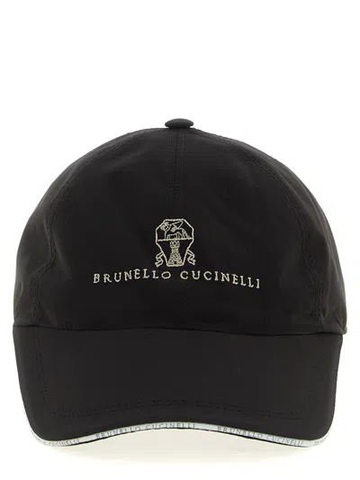 Brunello Cucinelli Logo Embroidery Cap In Black