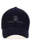 Brunello Cucinelli Logo-embroidered Flannel Cap In Blue