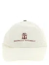 Brunello Cucinelli Logo Embroidery Cap In White