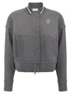 Brunello Cucinelli Logo-embroidered Cardigan Sweatshirt In Gray