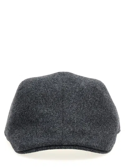 Brunello Cucinelli Logo Embroidery Hat In Grey