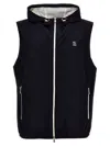 BRUNELLO CUCINELLI LOGO EMBROIDERY HOODED VEST
