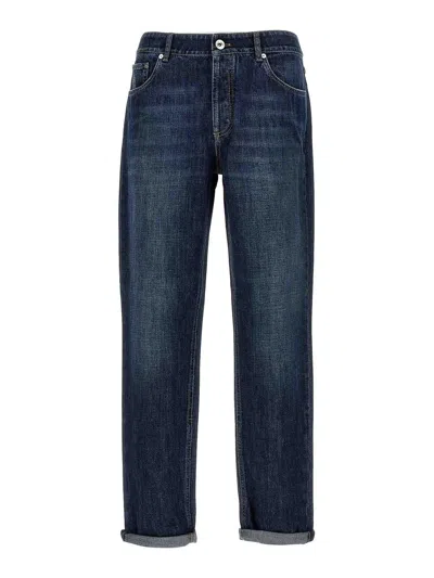 Brunello Cucinelli Cotton Straight-leg Jeans In Blue