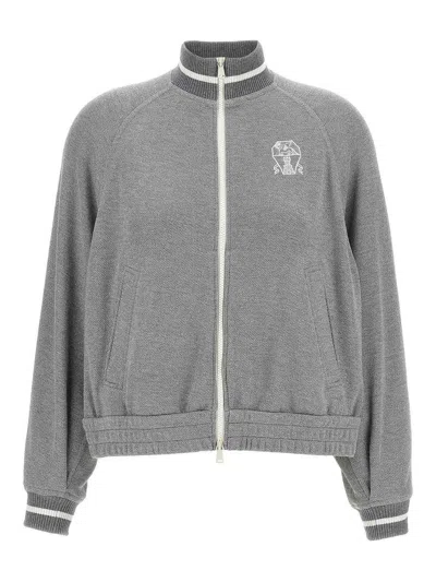 BRUNELLO CUCINELLI LOGO EMBROIDERY LAM SWEATSHIRT