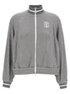 Brunello Cucinelli Logo Zipped Sweatshirt In Gray