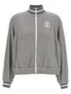 Brunello Cucinelli Logo Zipped Sweatshirt In Gray