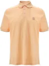 Brunello Cucinelli Logo Piqué Polo Shirt In 橘色