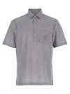 Brunello Cucinelli Grey Short Sleeves Logo Polo