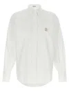 Brunello Cucinelli White Shirt With Classic Collar And Embroidered Logo On The Chest In Cotton Woman