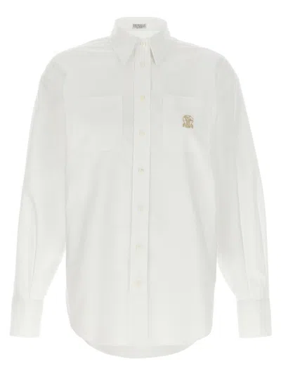 BRUNELLO CUCINELLI BRUNELLO CUCINELLI LOGO EMBROIDERY SHIRT