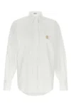 Brunello Cucinelli White Shirt With Classic Collar And Embroidered Logo On The Chest In Cotton Woman