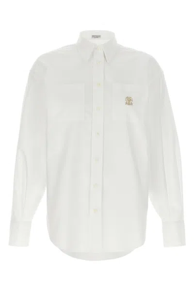 BRUNELLO CUCINELLI BRUNELLO CUCINELLI LOGO EMBROIDERY SHIRT