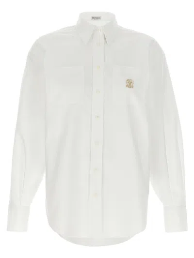 BRUNELLO CUCINELLI BRUNELLO CUCINELLI LOGO EMBROIDERY SHIRT
