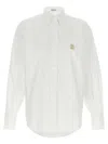 Brunello Cucinelli White Shirt With Classic Collar And Embroidered Logo On The Chest In Cotton Woman In White