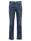 Brunello Cucinelli Logo Embroidery Stretch Jeans Blue In Blue