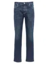 Brunello Cucinelli Logo Embroidery Stretch Jeans Blue