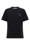 Brunello Cucinelli Cotton Jersey Crew Neck T-shirt With Logo In Black