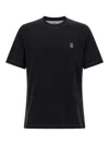 Brunello Cucinelli Cotton Jersey Crew Neck T-shirt With Logo In Black