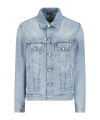 Brunello Cucinelli Blue Denim Cotton Jacket In Blue