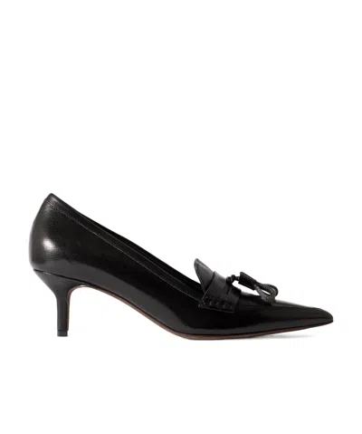 Brunello Cucinelli Logo High Heels In Black