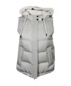 Brunello Cucinelli Logo Hooded Vest In Gray