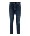 Brunello Cucinelli Light Blue Straight Leg Denim Jeans With Rolled Hem In Black