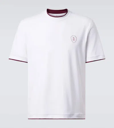 Brunello Cucinelli Logo Jersey T-shirt In White