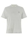 Brunello Cucinelli Layered Crewneck T-shirt Stitch Detailing In Gray