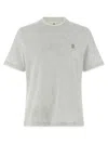 Brunello Cucinelli Layered Crewneck T-shirt Stitch Detailing In Gray