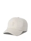 Brunello Cucinelli Beige Sparkling Canvas Baseball Cap In Beige