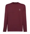 Brunello Cucinelli Comfort Nylon Long Sleeve T-shirt With Logo In Red