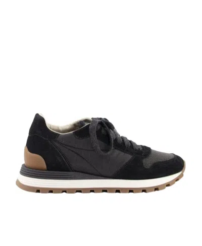 Brunello Cucinelli Logo Low-top Sneakers In Black