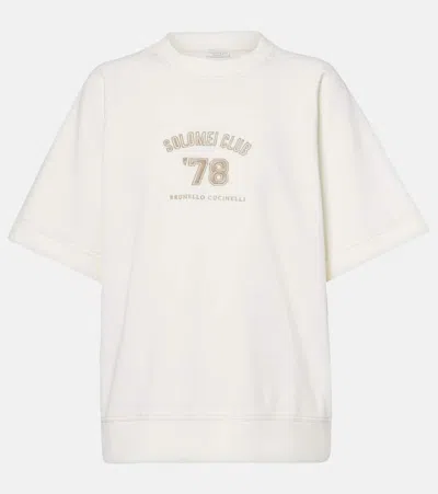 Brunello Cucinelli Logo Patch-appliqué Cotton Jersey T-shirt In Panama