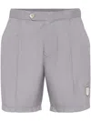 Brunello Cucinelli Logo Patch Bermuda Shorts In Grey