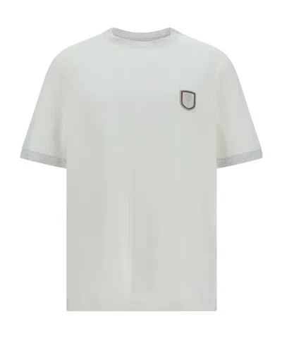Brunello Cucinelli Logo Patch Crewneck T-shirt In White